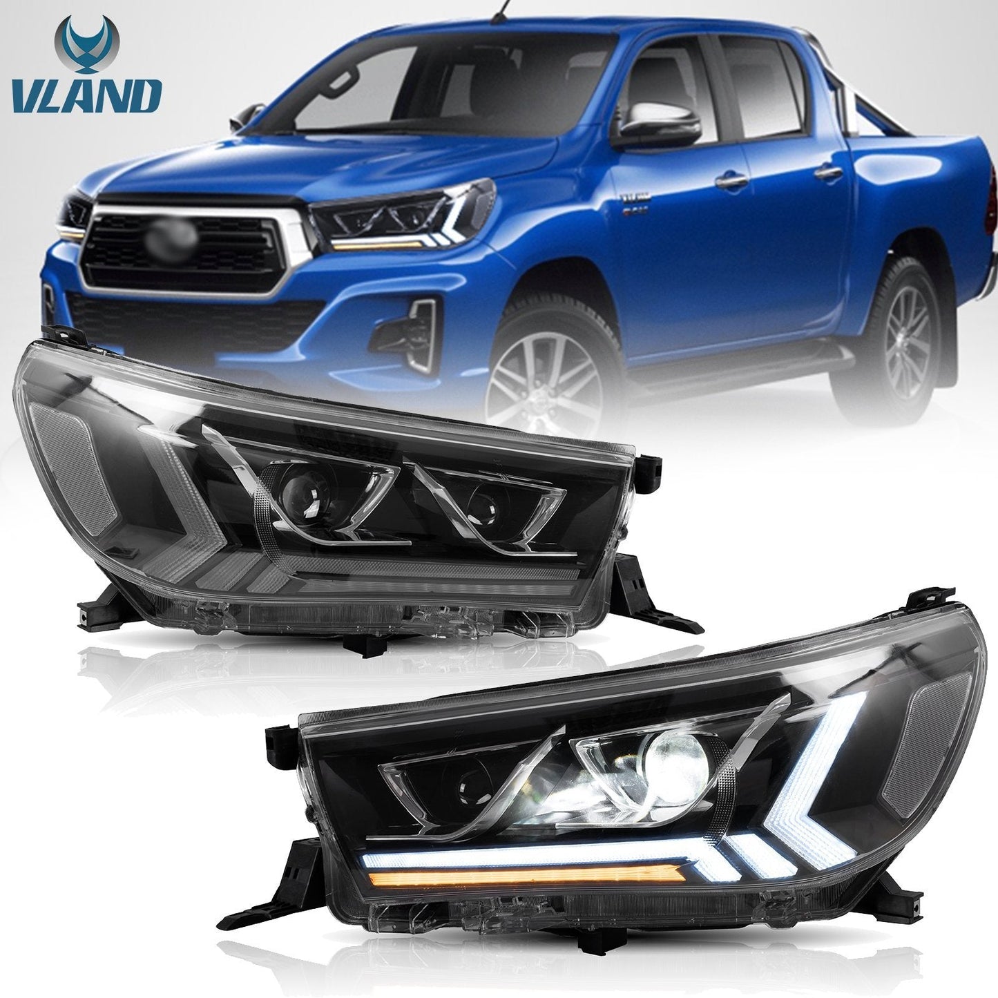 Toyota Hilux GD6 LED Headlights Vland 2016 -2019 Non Cambus