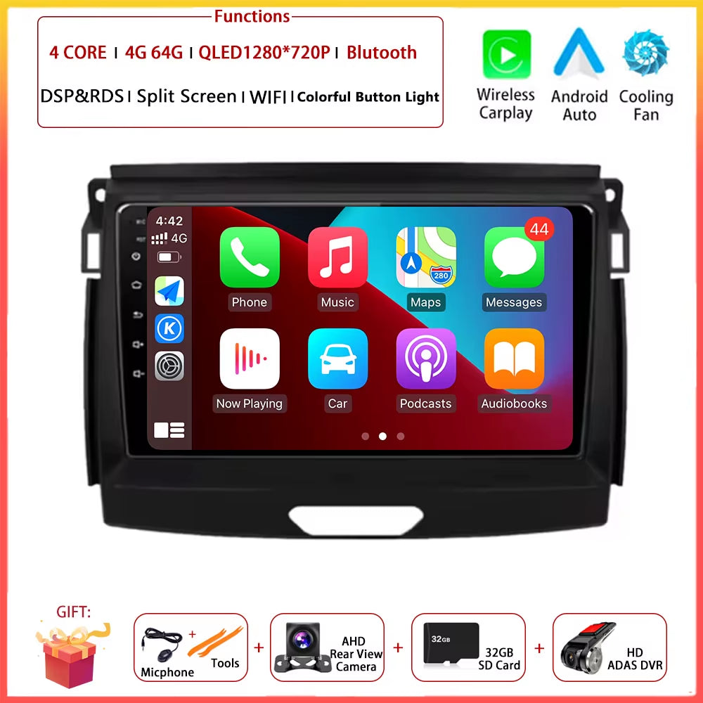 9" Android Auto for Ford Ranger Everest T6 2015 - 2020 Autoradio Carplay DSP Navigation GPS Car Radio Video Multimedia Player
