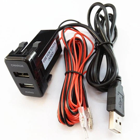 2.1A USB Car Charger & Audio Extender Toyota VIGO (40x20mm)