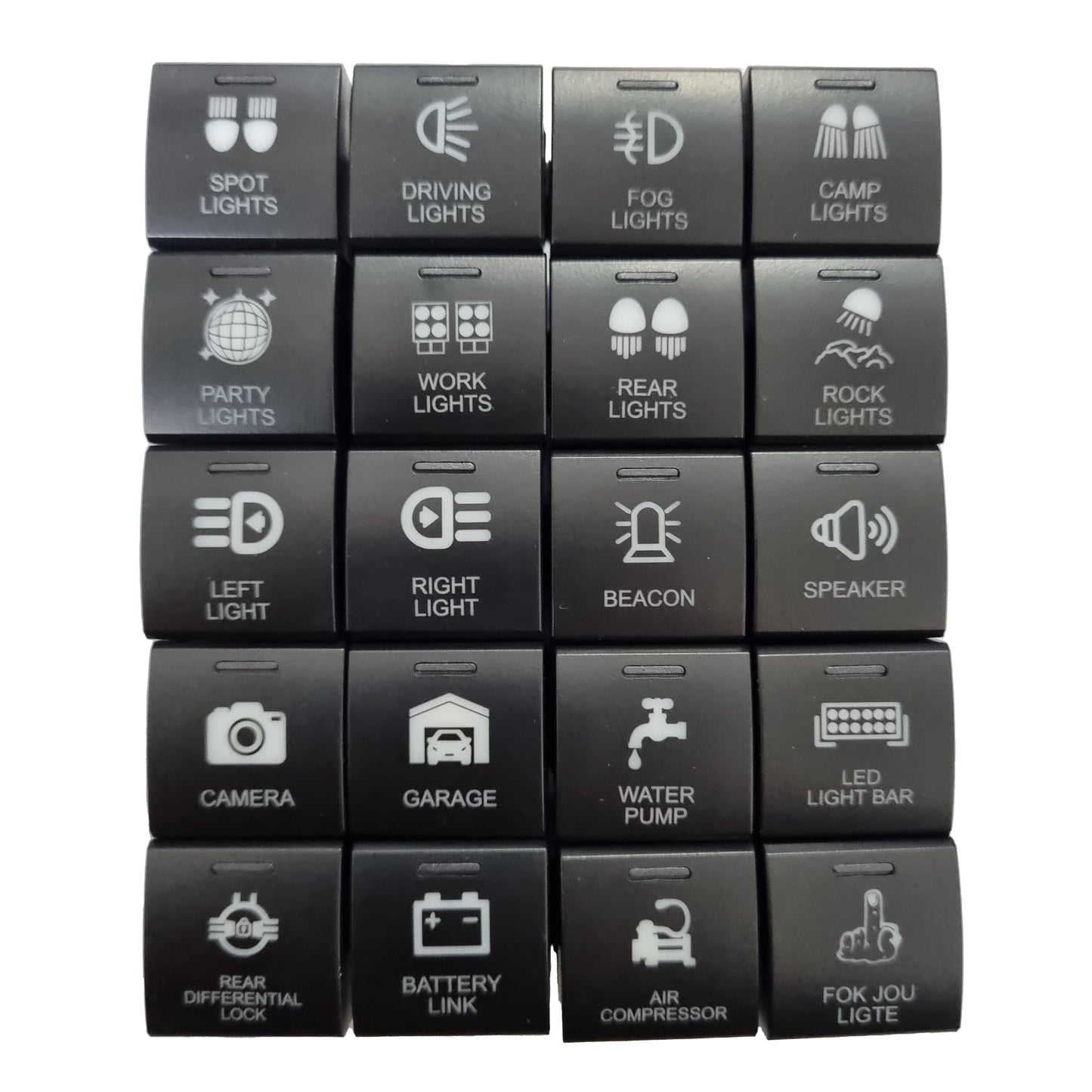 Toyota 22x22mm Push Switch Blank - Engraving Optional