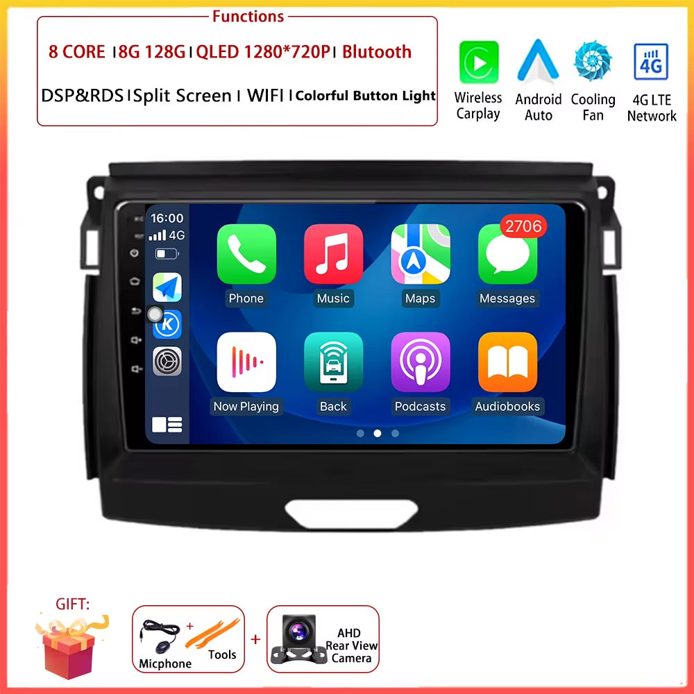 9" Android Auto for Ford Ranger Everest T6 2015 - 2020 Autoradio Carplay DSP Navigation GPS Car Radio Video Multimedia Player