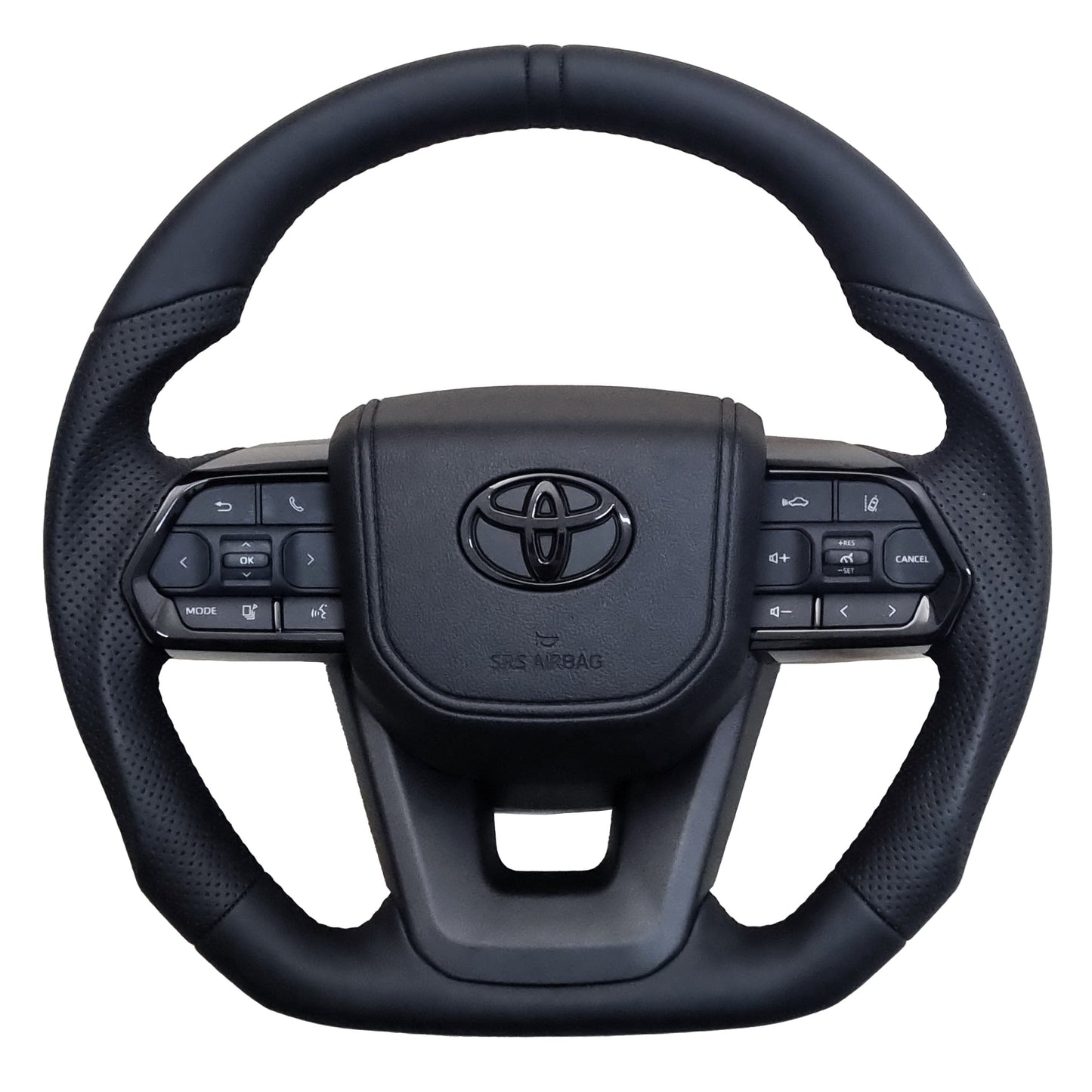 LC300 Toyota Hilux, Land Cruiser 70 Series Full Leather Steering Wheel Sport - Black
