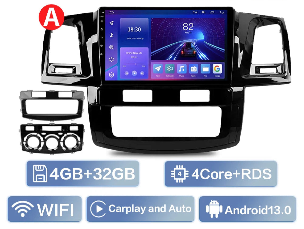 Toyota D4D Fortuner or HILUX 2007-2015 Multimedia Player with Apple Carplay