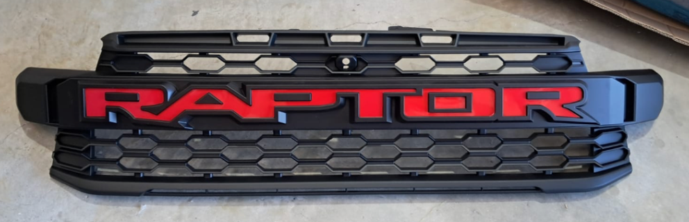 FordRaptor Next Gen 2023 Grill with Raptor Lettering in Red