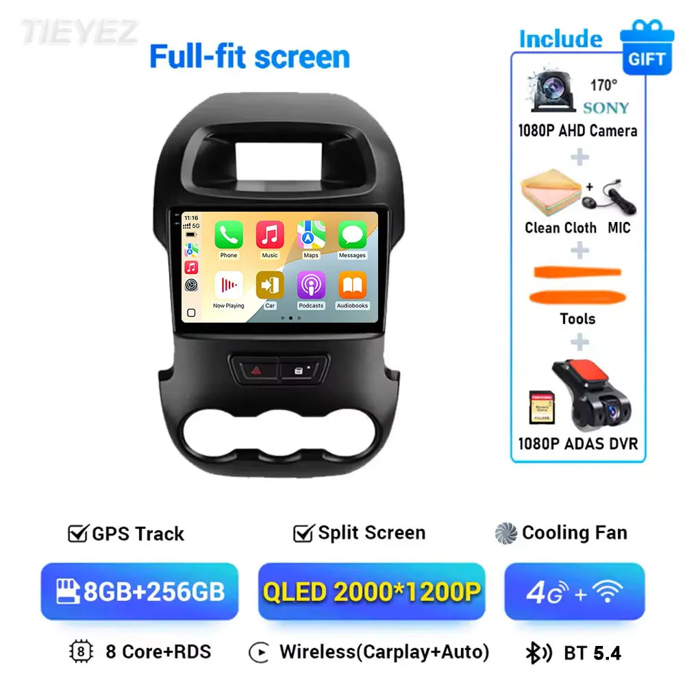 Ford Ranger T6 2011-2016 Touch Screen Radio with Carplay & Android 15