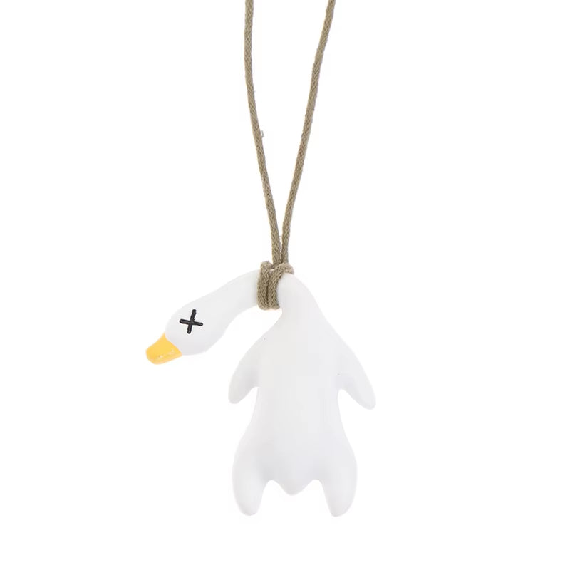 1 PC Novel Swing Goose Car Pendant Funny Swing Duck Car Hanging Ornament Car Rear View Fragrance Decoration Accessories