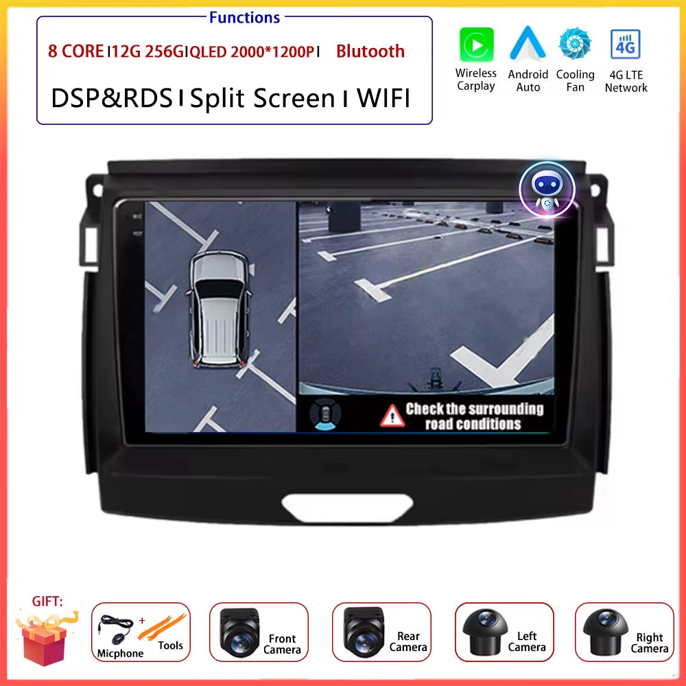 9" Android Auto for Ford Ranger Everest T6 2015 - 2020 Autoradio Carplay DSP Navigation GPS Car Radio Video Multimedia Player