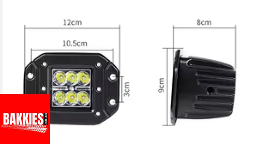 6 LED 50MM THIN SHELL WORK LIGHT (EACH)