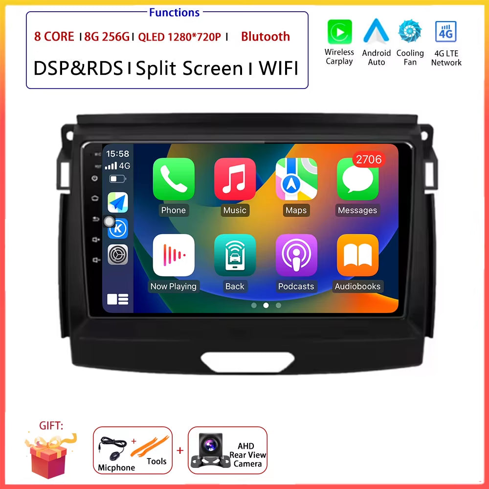 9" Android Auto for Ford Ranger Everest T6 2015 - 2020 Autoradio Carplay DSP Navigation GPS Car Radio Video Multimedia Player