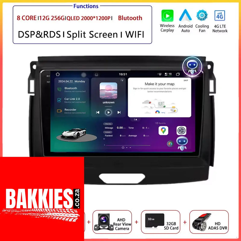 9" Android Auto for Ford Ranger Everest T6 2015 - 2020 Autoradio Carplay DSP Navigation GPS Car Radio Video Multimedia Player