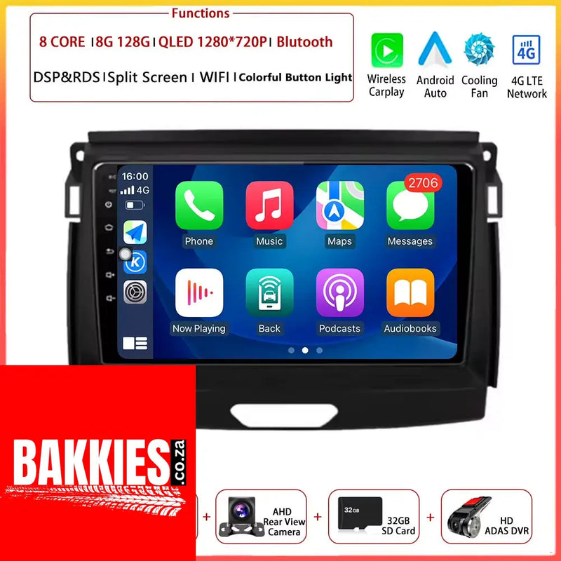 9" Android Auto for Ford Ranger Everest T6 2015 - 2020 Autoradio Carplay DSP Navigation GPS Car Radio Video Multimedia Player