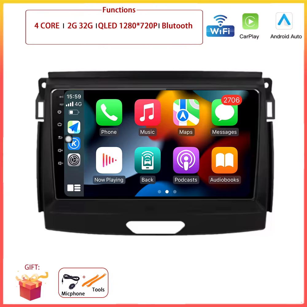 9" Android Auto for Ford Ranger Everest T6 2015 - 2020 Autoradio Carplay DSP Navigation GPS Car Radio Video Multimedia Player