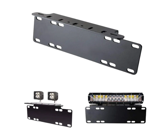 Universal Bar Light Mounting Bracket & Licence Plate Holder (Black)