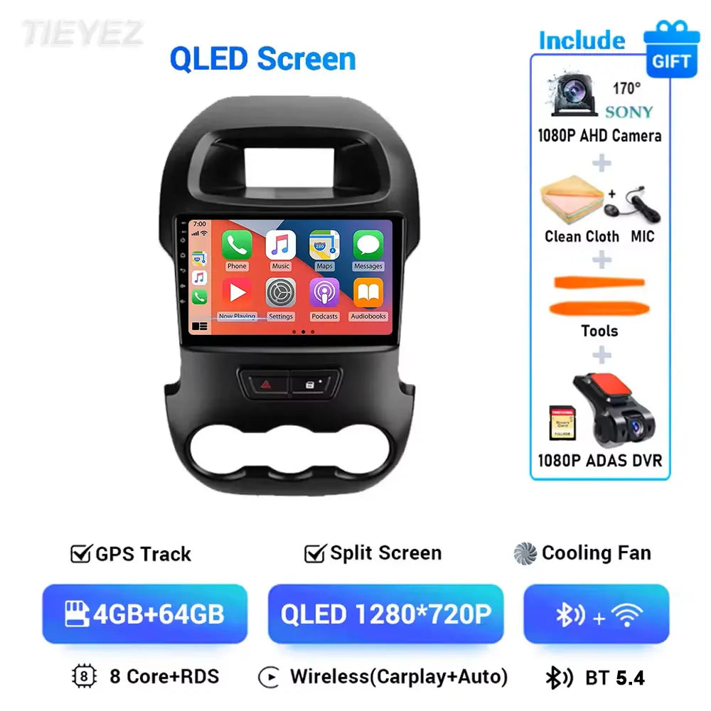  Ford Ranger T6 2011-2016 Touch Screen Radio with Carplay &  Android 15