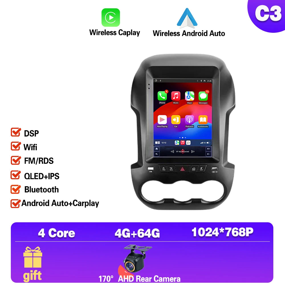 9.7 Inch for Ford Ranger 3 2011 2012 2013 2014 2015 Android14 Car Radio Carplay Multimedia Video Player Navigation Stereo 2Din