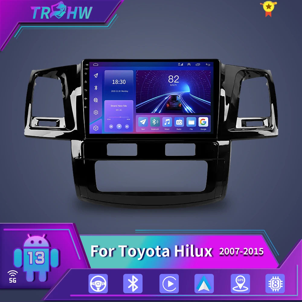 For Toyota Fortuner HILUX Revo Vigo 2007-2015 Multimedia Video Player Stereo GPS Android 13 2Din Carplay Car Radio