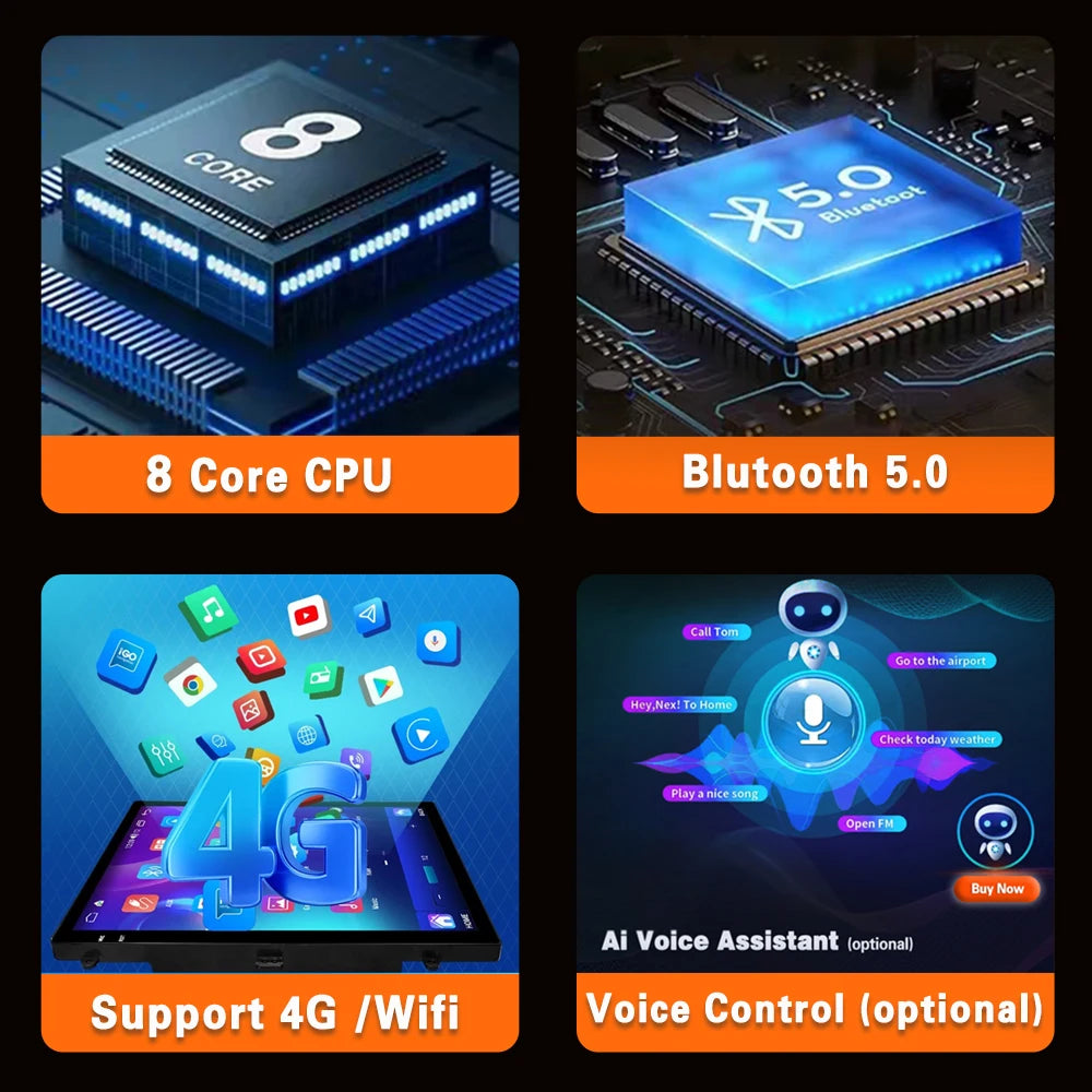 9.7 Inch for Ford Ranger 3 2011 2012 2013 2014 2015 Android14 Car Radio Carplay Multimedia Video Player Navigation Stereo 2Din