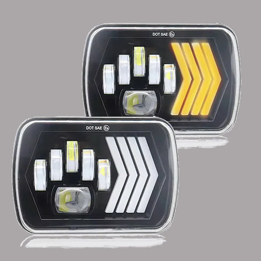 Universal 7-Inch Dual Function LED Projector Square Headlight