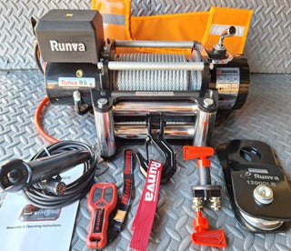 Runva 9500 lbs Winch with Steel Rope + 2 Remotes (Wire & Wireless) (Copy)