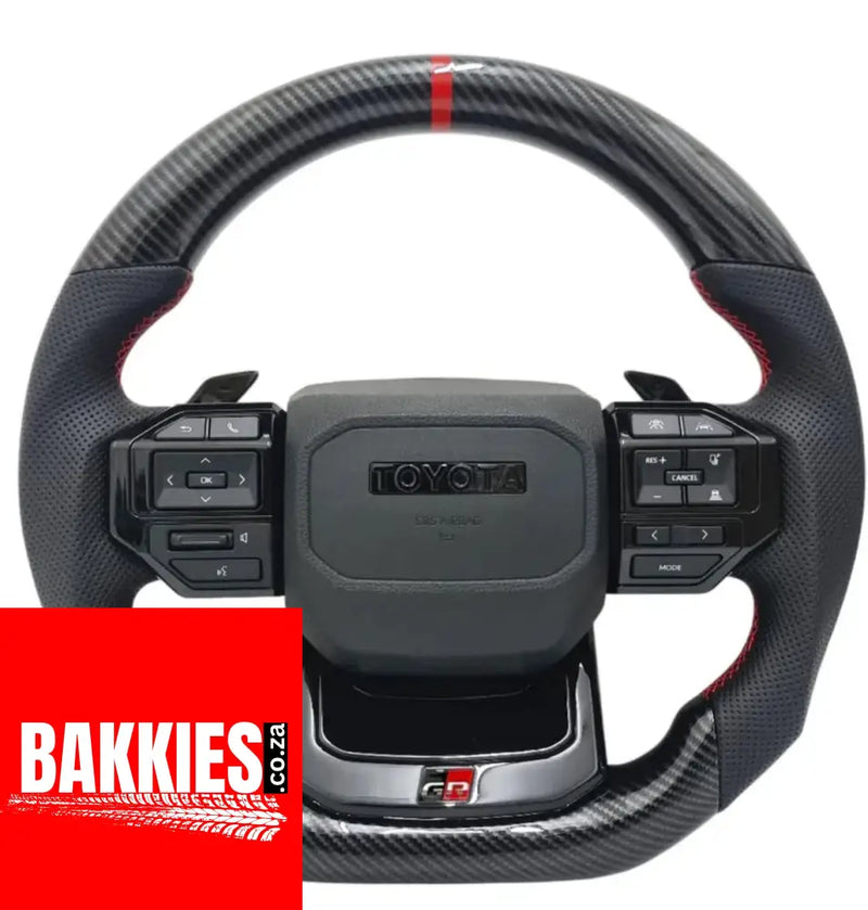 Toyota Land Cruiser LC250 GR Sport Style Carbon Look Upgrade Steering Wheel With paddle shifters Hilux