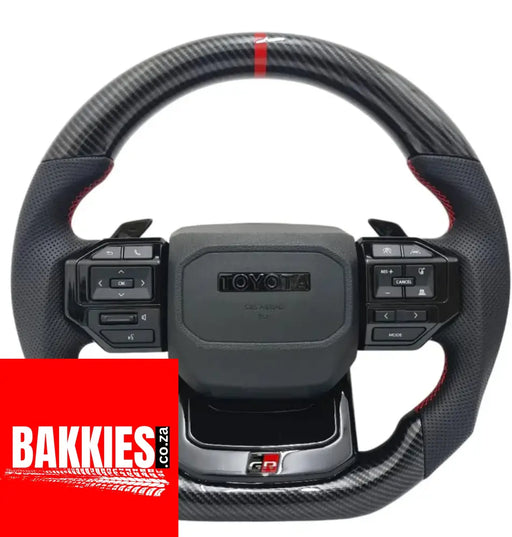 Toyota Land Cruiser LC250 GR Sport Style Carbon Look Upgrade Steering Wheel With paddle shifters Hilux