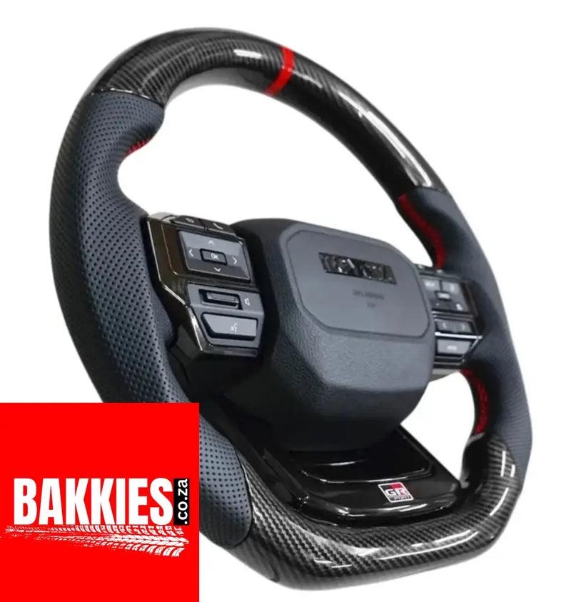 Toyota Land Cruiser LC250 GR Sport Style Carbon Look Upgrade Steering Wheel With paddle shifters Hilux