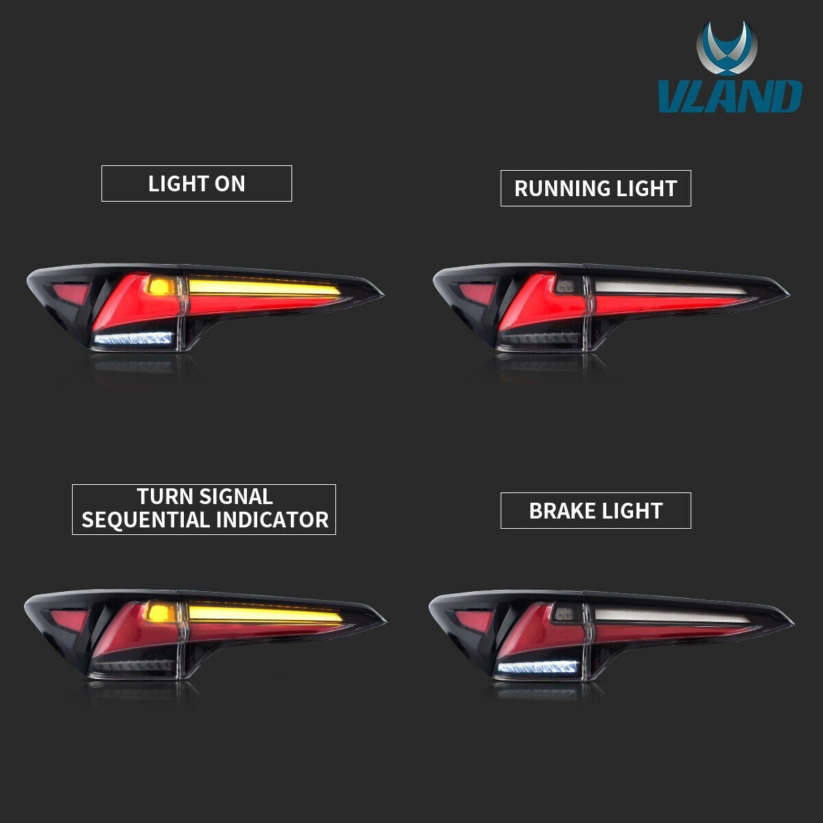 Toyota Fortuner GD6 2016 - 2020  Vland  Tail lights LED   (Set)