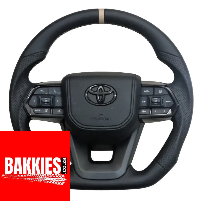 VX300 Toyota Land Cruiser 70 Series Full Leather Steering Wheel - Sandy Beige Steering Wheel